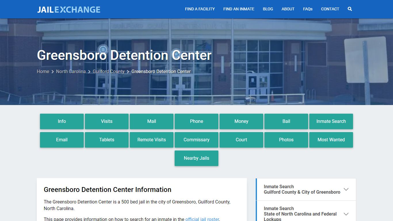 Greensboro Detention Center, NC Inmate Search, Information - Jail Exchange